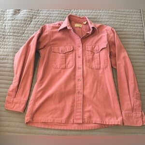 Vintage LL Bean Chamois Cloth Button Up Shirt Women's 8 Pink